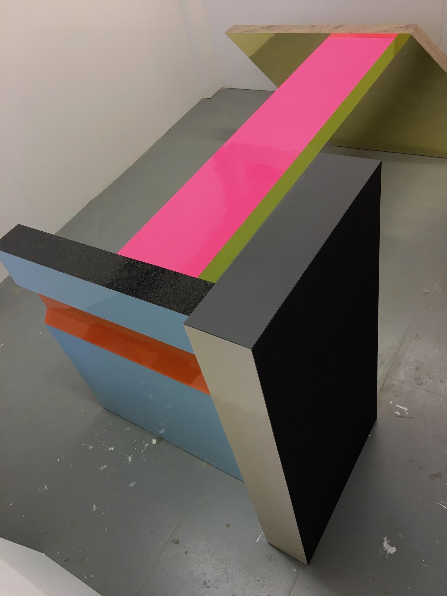 Hot Desk 2, Berlin, by Russell Bamber, 2018, Colored Laminate on Ply Structure In New Condition For Sale In London, GB
