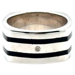 Anello da uomo Hot Diamonds con diamante, fascia in argento sterling, misura 10,5