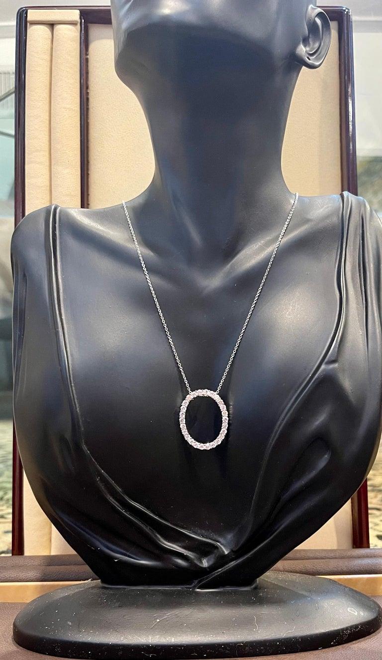 Hot Fashionable Circle Sterling Silver Pendant with Chain In Cubic Zirconia  For Sale 3