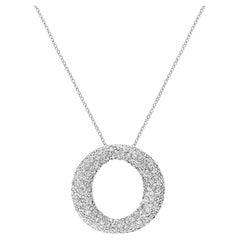 Hot Fashionable Circle Sterling Silver Pendant with Chain In Cubic Zirconia 