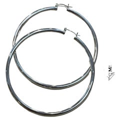 Hot Fashionable Extra Large Hoops  3.2 Inch Wide  In Pure Sterling Silver 