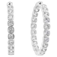 Hot Fashionable  Inside Out Hoops in Sterling Silver & Big Size Cubic Zirconia 
