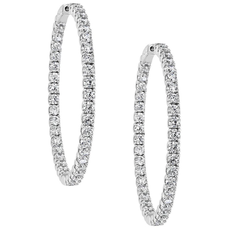 Hot Fashionable Large Inside Out Hoops in Sterling Silver And Cubic ...