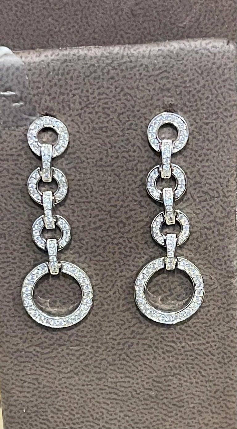 Women's Hot Fashionable  Long  Dangling Four Circle Sterling Silver Earrings For Sale