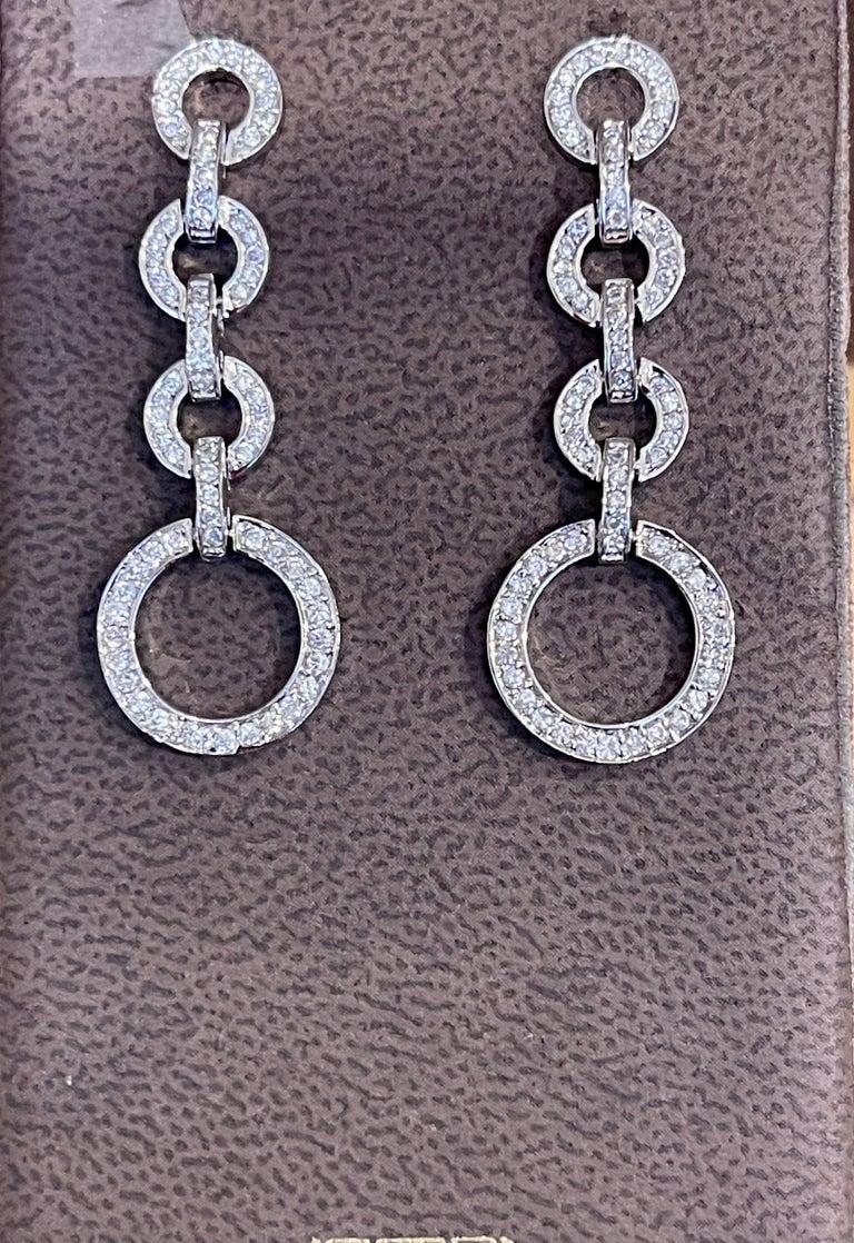 Hot Fashionable  Long  Dangling Four Circle Sterling Silver Earrings For Sale 1