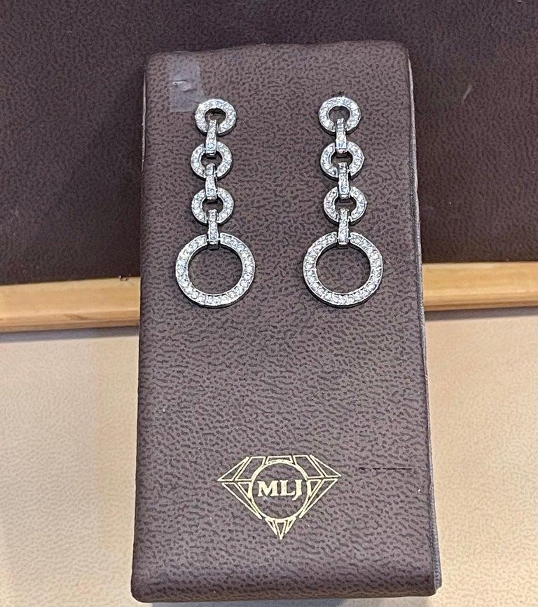 Hot Fashionable  Long  Dangling Four Circle Sterling Silver Earrings For Sale 2