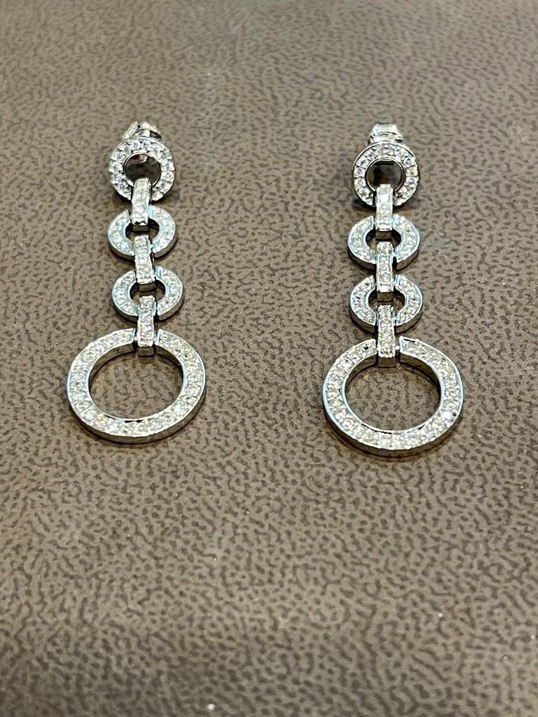 Hot Fashionable  Long  Dangling Four Circle Sterling Silver Earrings For Sale 3