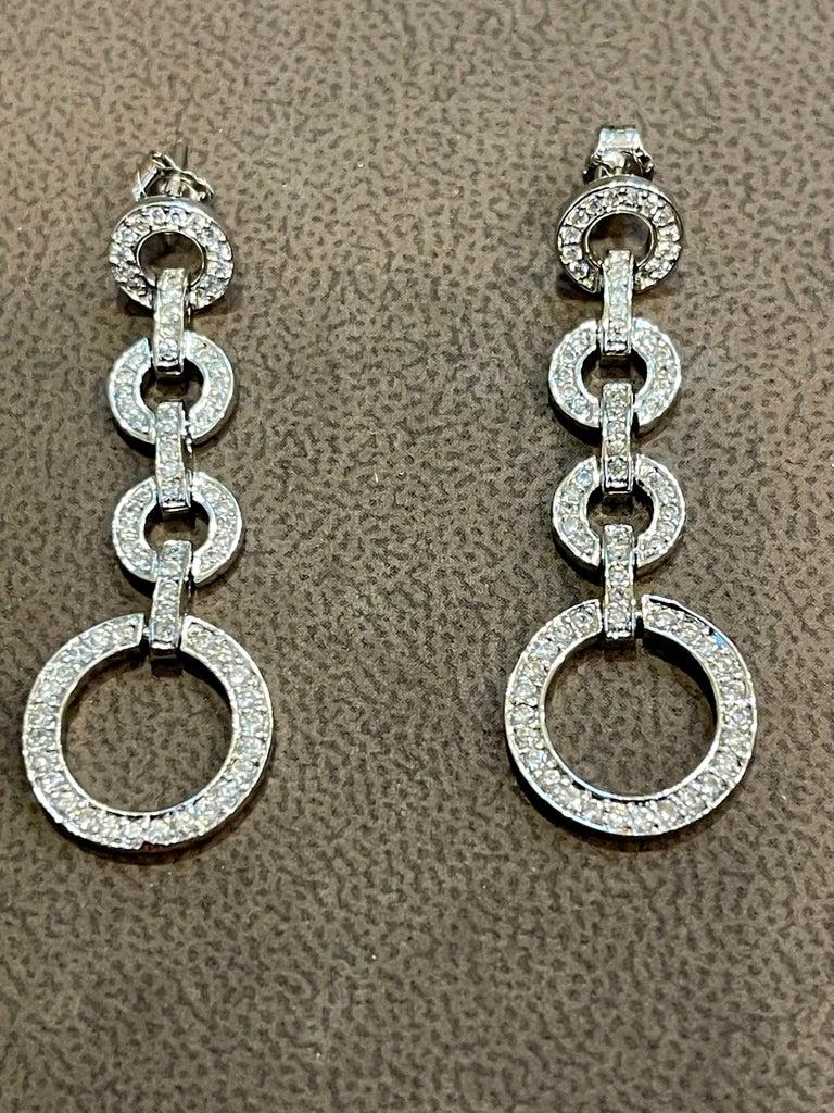 Hot Fashionable  Long  Dangling Four Circle Sterling Silver Earrings For Sale 4