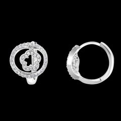 Hot Fashionable Small Dangling flower Sterling Silver & Cubic Zirconia Earrings