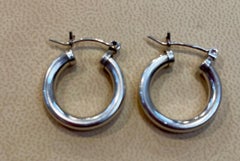 Hot Fashionable Small Hoops 3/4 Inch Wide  In Pure Sterling Silver 