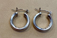 Hot Fashionable Small Hoops 3/4 Inch Wide  In Pure Sterling Silver