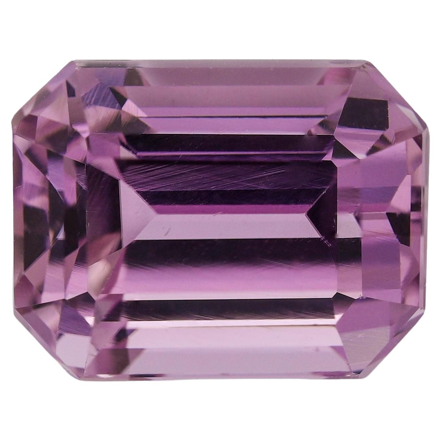 Hot Pink 7.69 Carat Royal Emerald Cut Kunzite Cocktail Ring Loose Gemstones