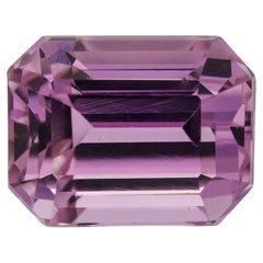 Hot Pink 7.69 Carat Royal Emerald Cut Kunzite Cocktail Ring Loose Gemstones