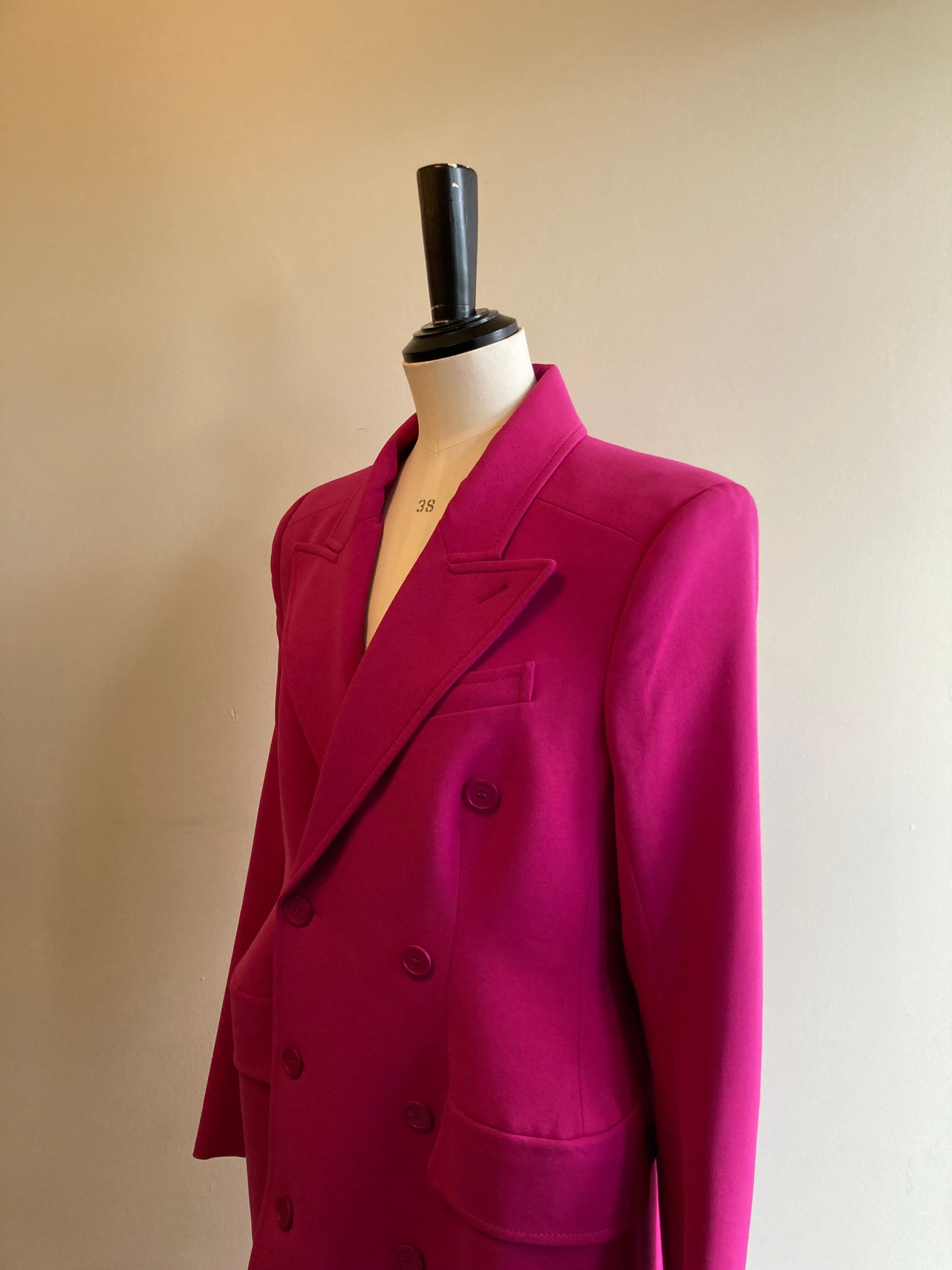 Hot Pink Balenciaga Hourglass Coat 6