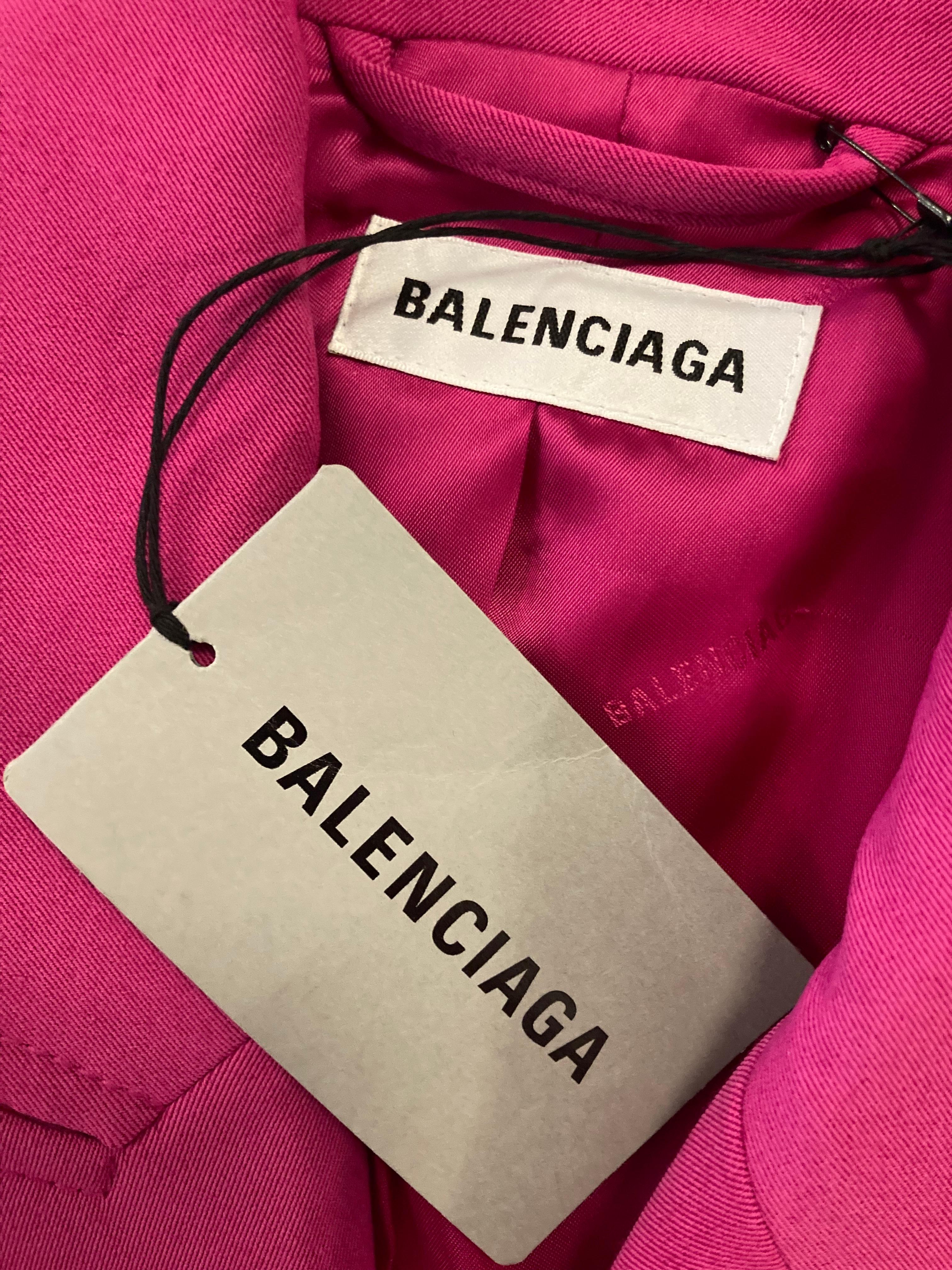 Hot Pink Balenciaga Hourglass Coat 5