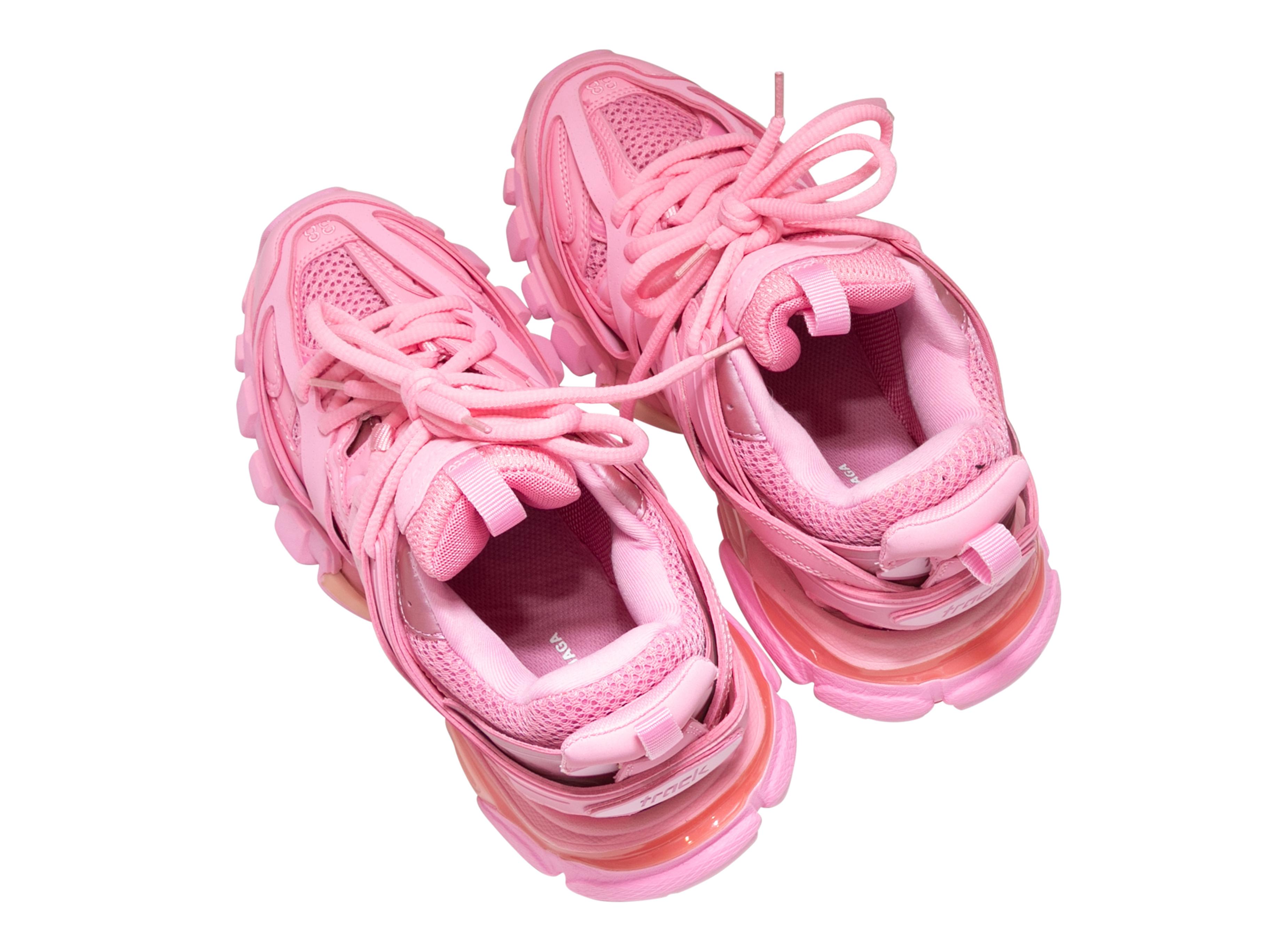 Hot Pink Balenciaga Low-Top Track Sneakers Size 38 In Good Condition In New York, NY