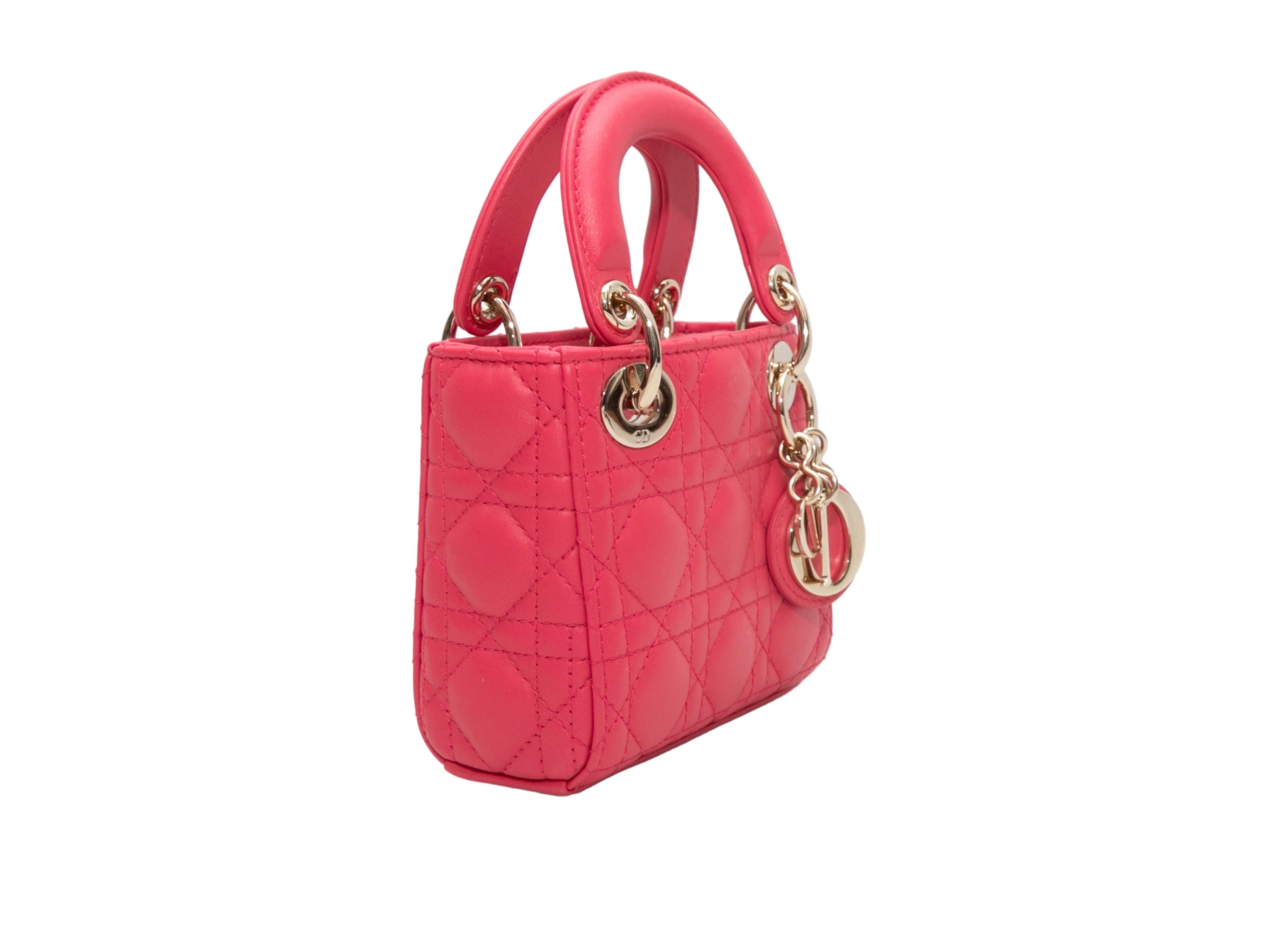 Women's Hot Pink Christian Dior Mini Lady Dior Bag For Sale