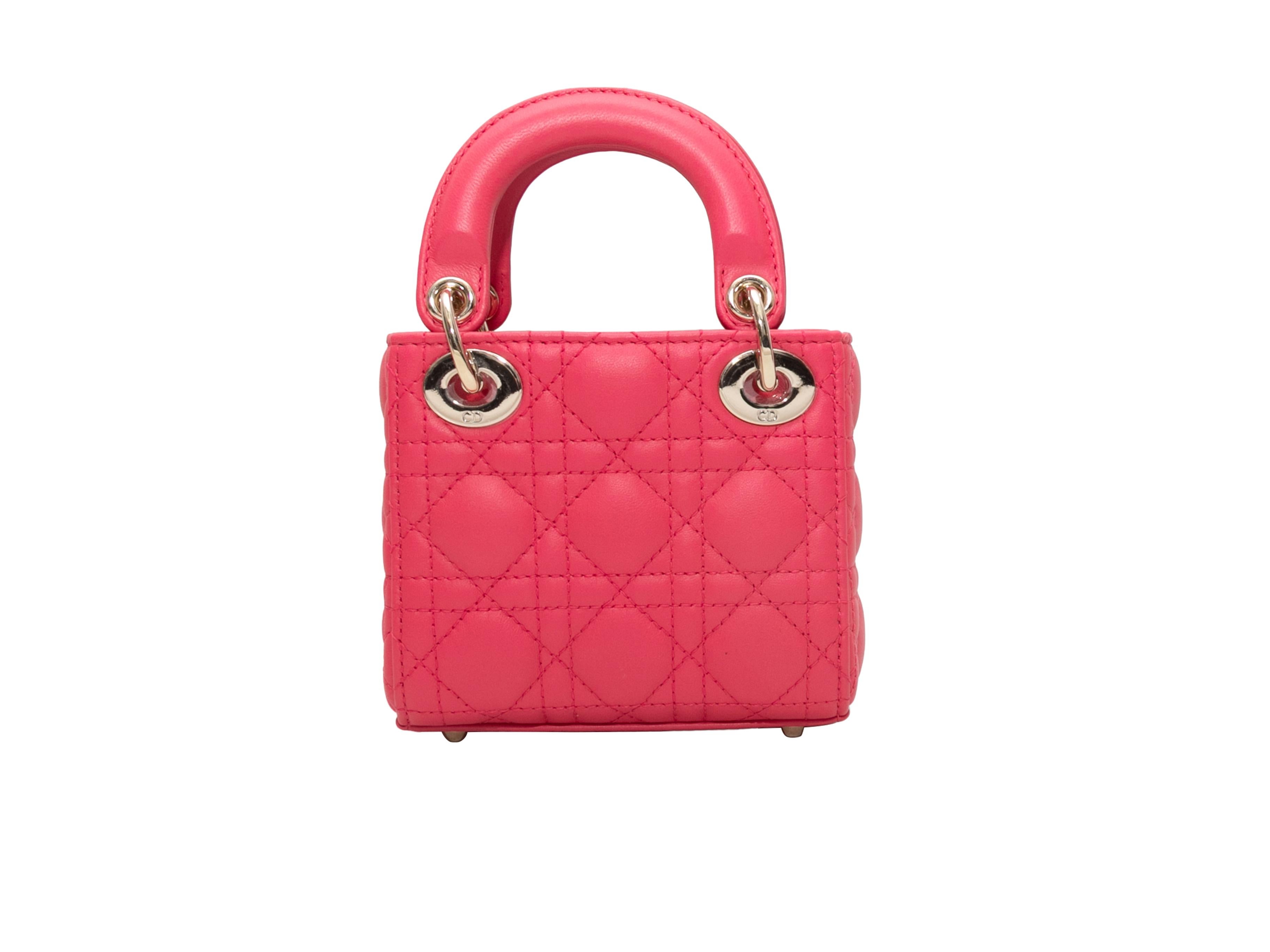 Hot Pink Christian Dior Mini Lady Dior Bag For Sale 1