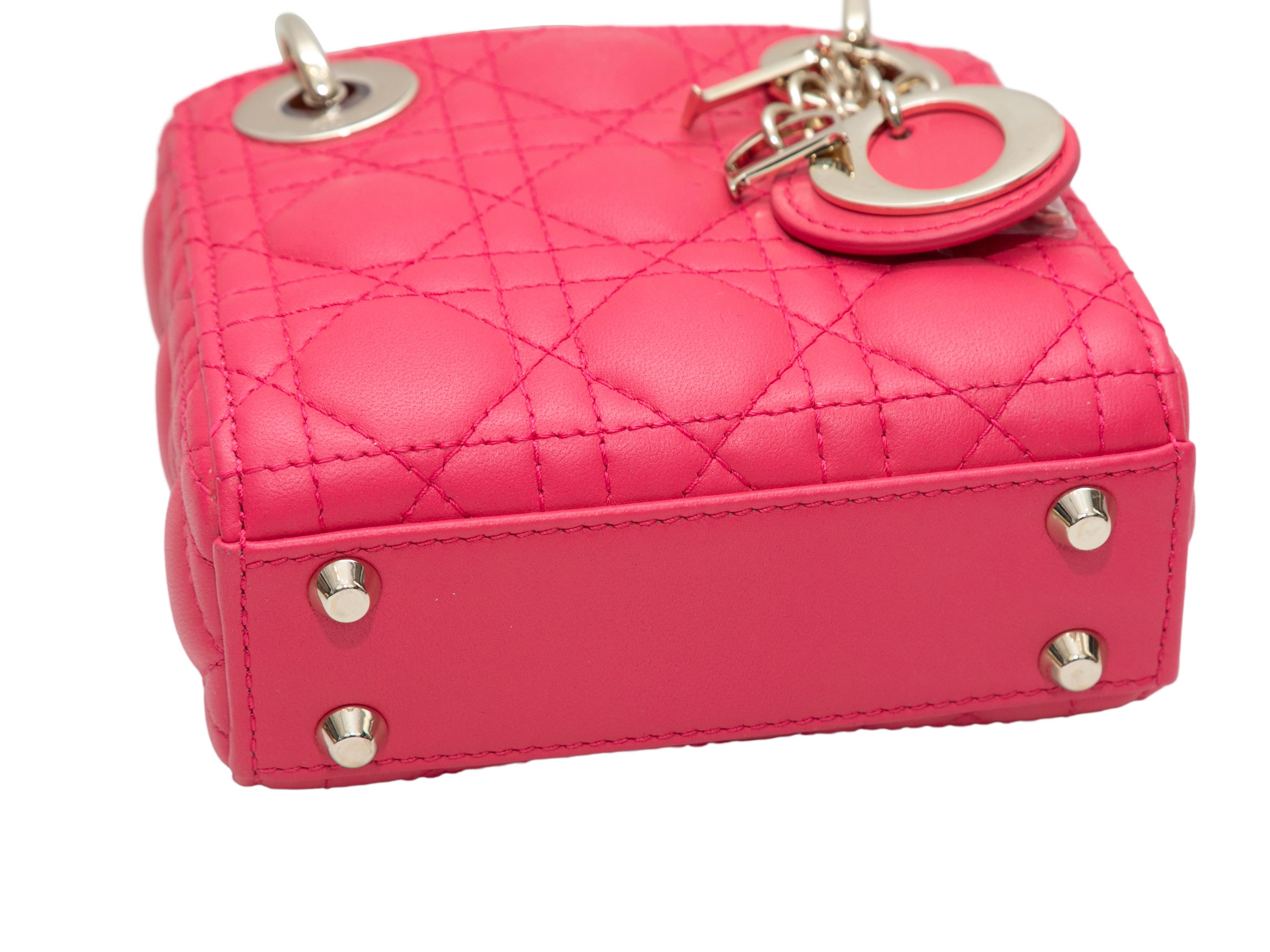 Hot Pink Christian Dior Mini Lady Dior Bag For Sale 2