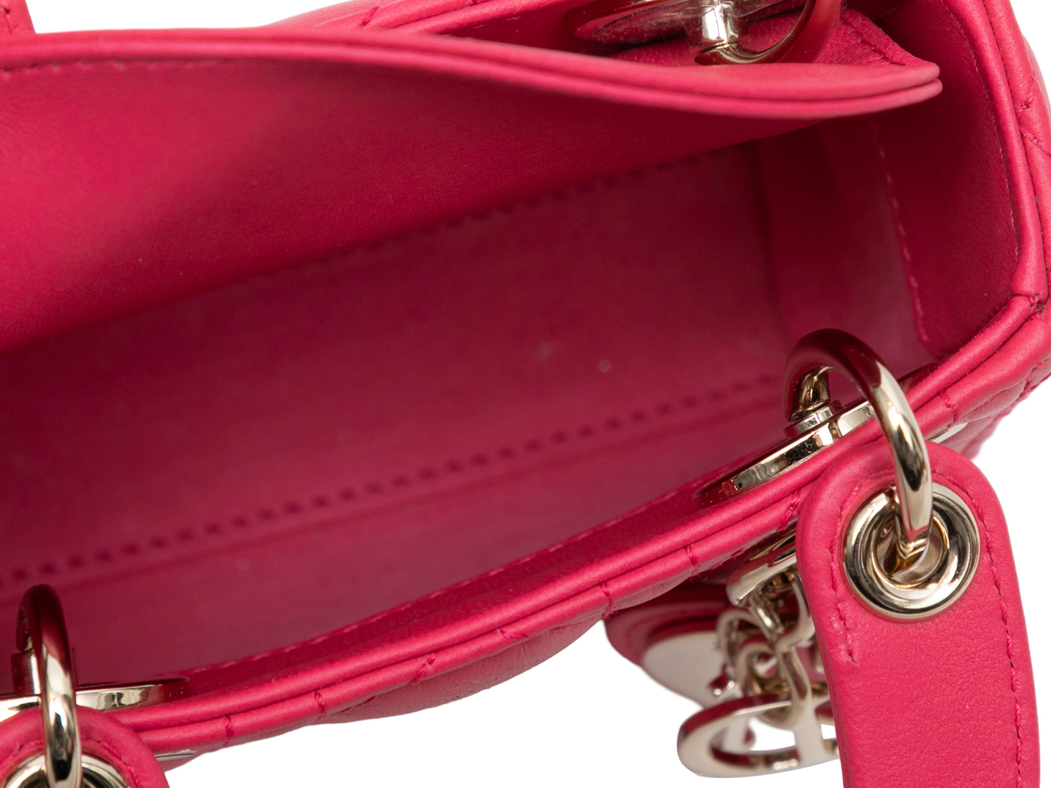 Hot Pink Christian Dior Mini Lady Dior Bag For Sale 4