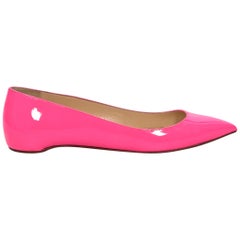 Hot Pink Christian Louboutin Patent Leather Flats at 1stDibs
