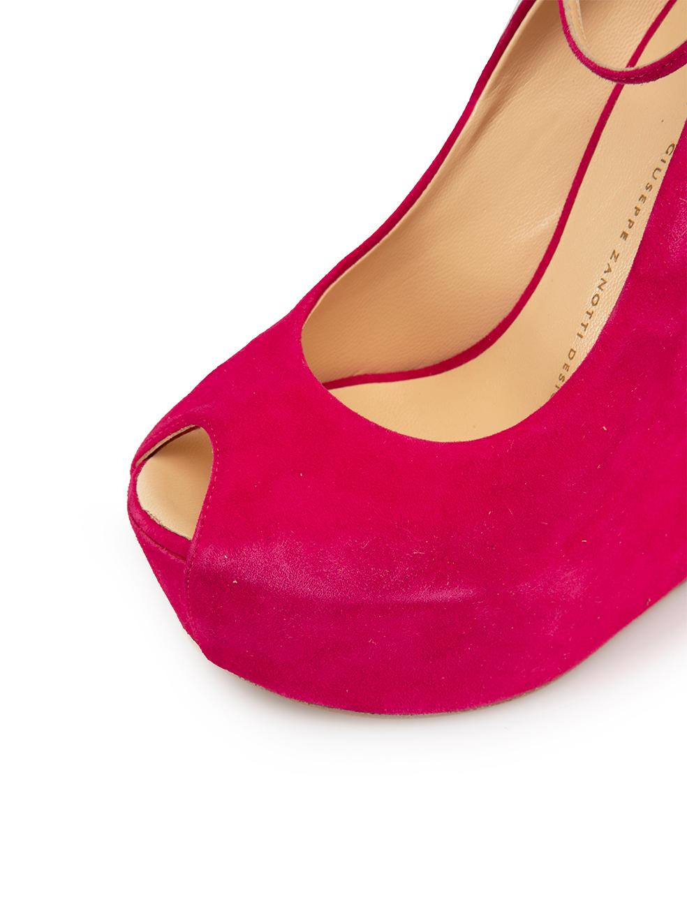 Hot Pink Curve Jem Suede 130mm Half Wedge Size IT 38 2