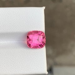 Hot Pink Cushion Cut Natural Tourmaline Gemstone for High Bespoke Jewelry 9mm