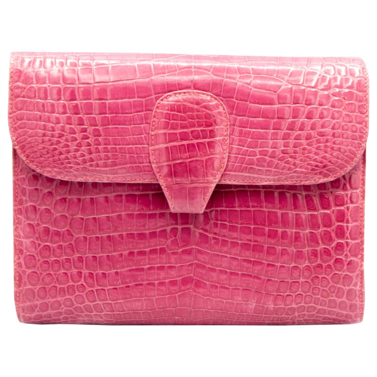 Hot Pink Eileen Kramer Alligator Handbag at 1stDibs  lana marks, pink  alligator purse, eileen kramer handbags