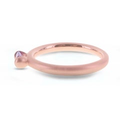 Hot Pink Emerald Cut Natural Sapphire 18K Italian Finish Gold Solitaire Ring