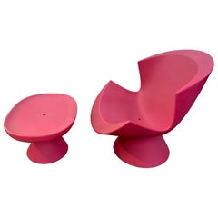 Hot Pink Karim Rashid Kite Chair and Mini Kite Ottoman