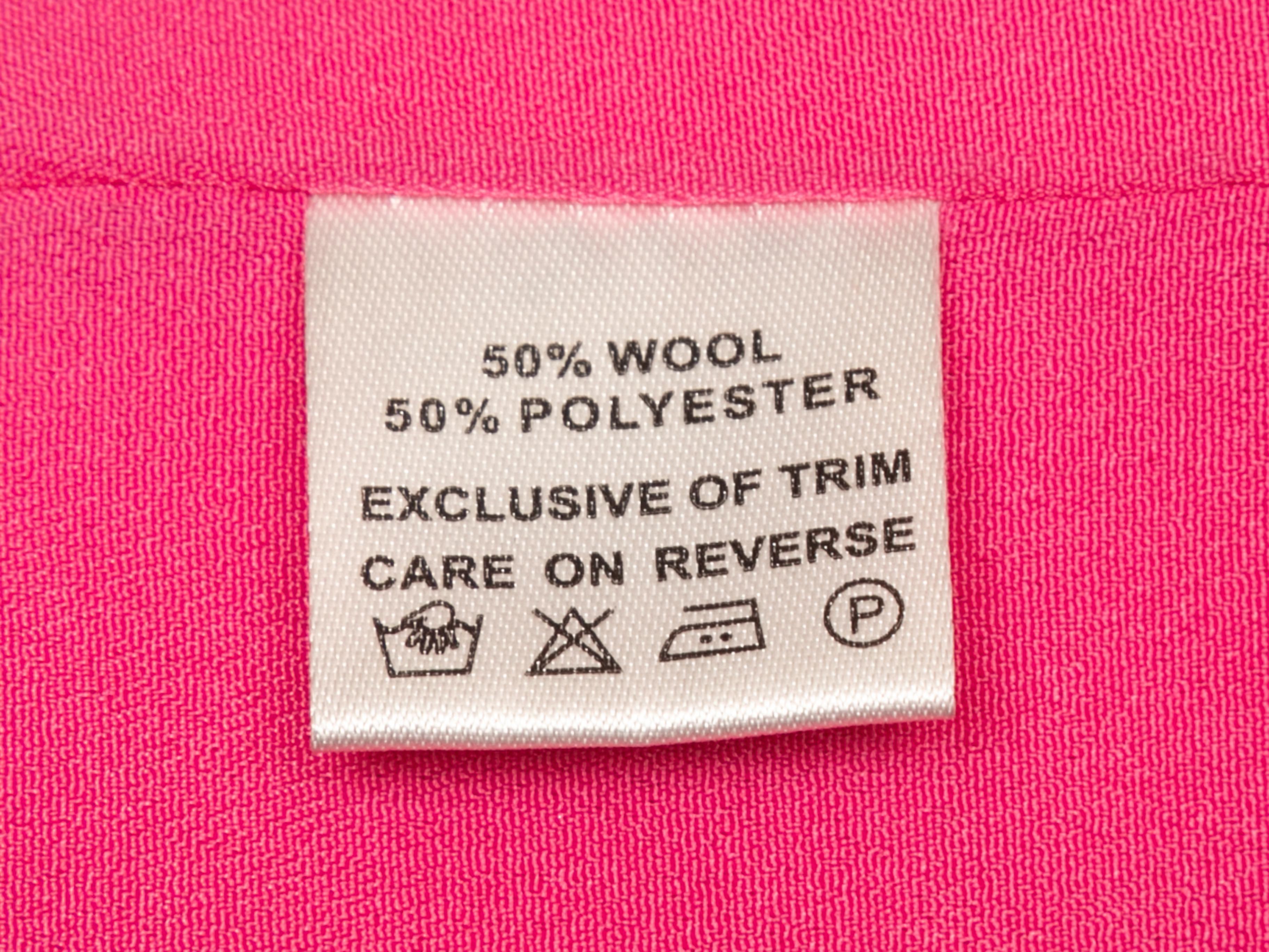 Hot Pink Miu Miu Double-Breasted Wool Coat Size US S In Good Condition In New York, NY