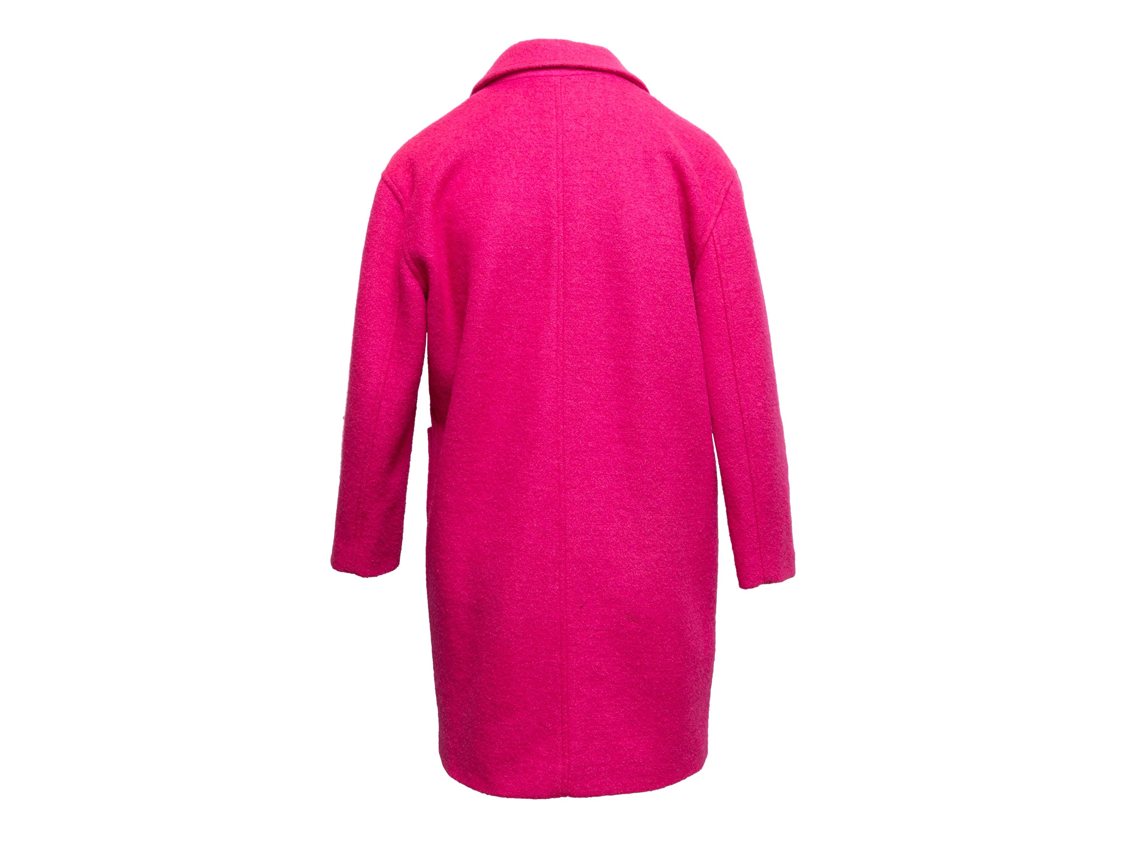 Hot Pink Miu Miu Double-Breasted Wool Coat Size US S 1