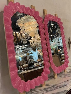 Hot Pink Murano Glass Mirrors