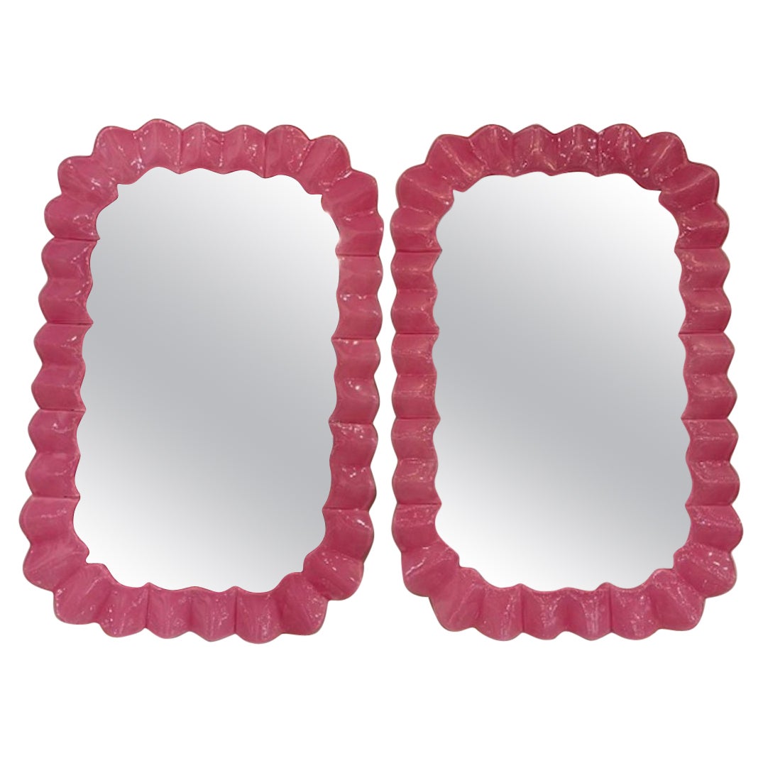 Specchi in vetro di Murano rosa caldo in vendita