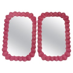 Specchi in vetro di Murano rosa caldo