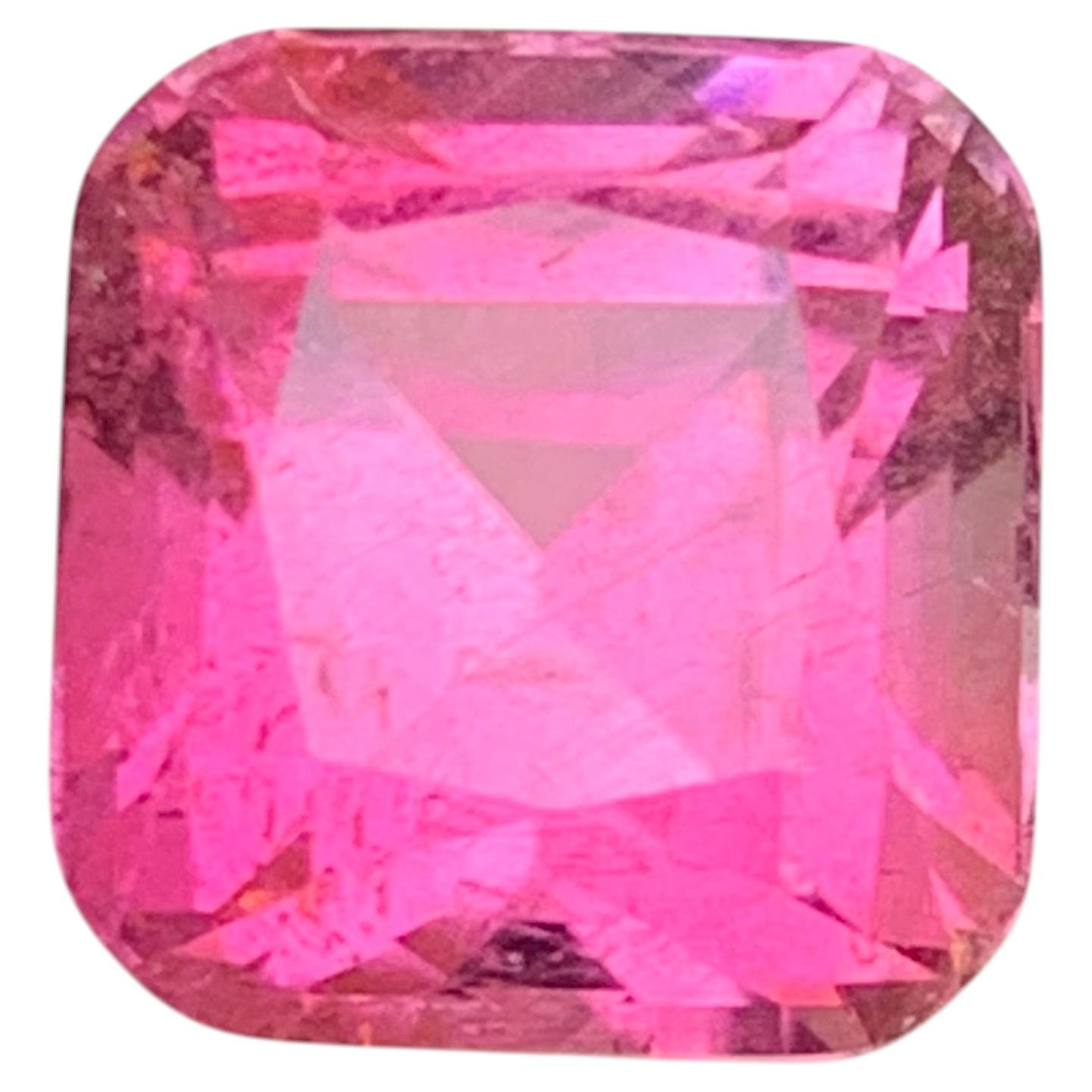 Hot Pink Natural Tourmaline 7.91 Ct Cushion Cut Loose Gemstone for Ring/Jewelry