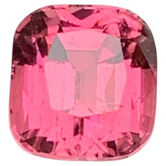 Bague en tourmaline naturelle rose vif, pierre précieuse non sertie de 3,05 carats, taille coussin pour bijoux