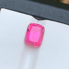 Hot Pink Natural Tourmaline Ring Loose Gemstone 4.15 Ct Cushion Cut for Jewelry