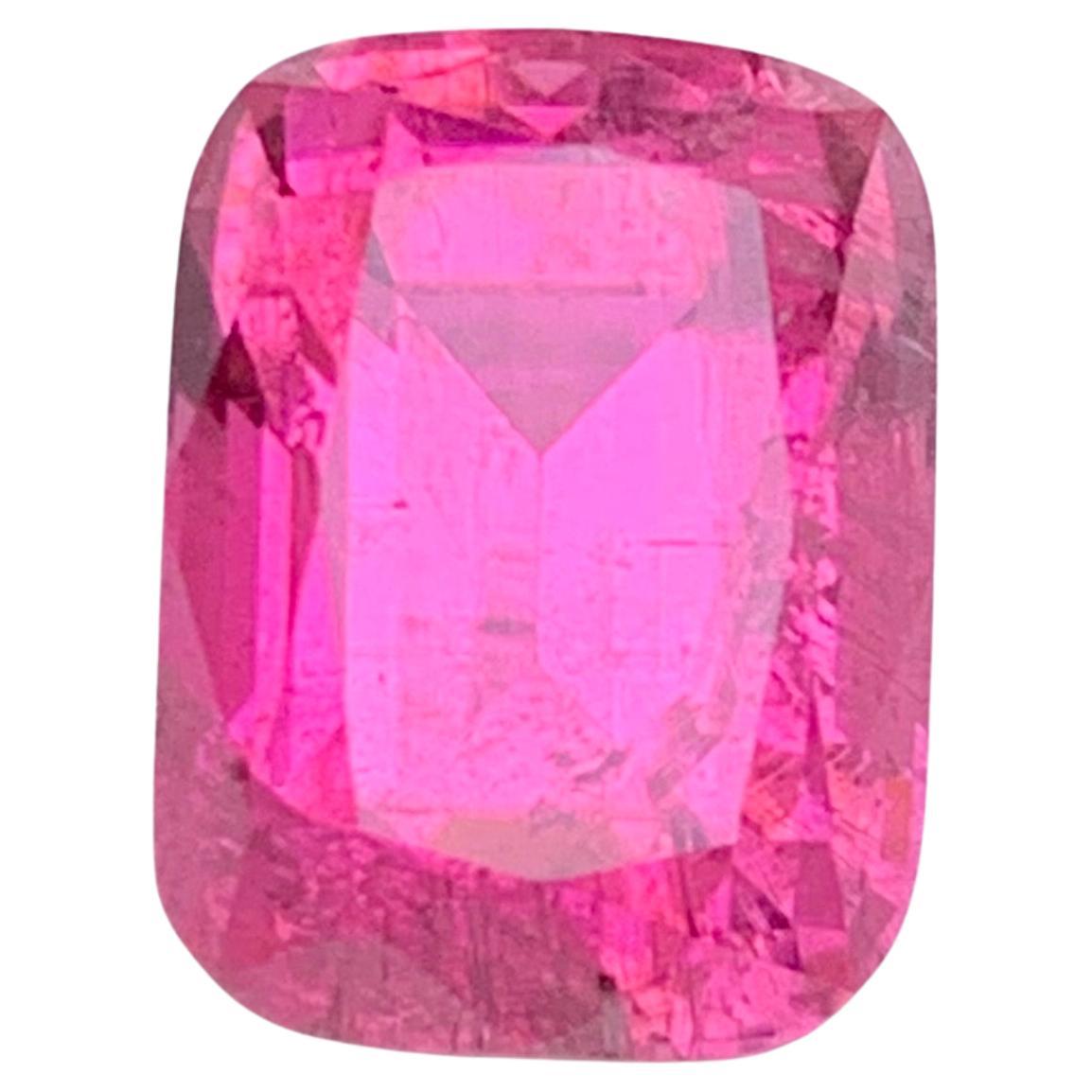 Hot Pink Natural Tourmaline Ring Loose Gemstone 4.15 Ct Cushion Cut for Jewelry