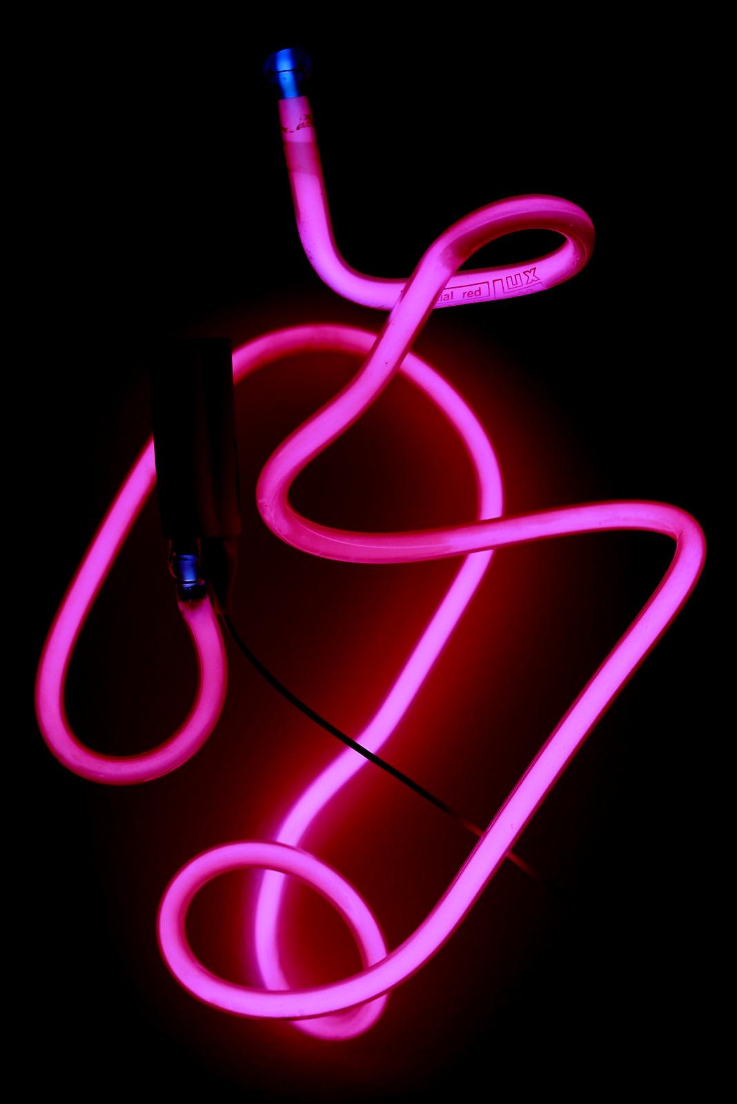 Hot Pink Neon Light Sculpture, Hand Bent Abstract Light Sculpture Modern Glass (21. Jahrhundert und zeitgenössisch) im Angebot
