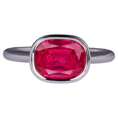 Hot Pink Rubellite Ring 2.32 ct in 18K white gold 