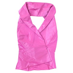 Hot Pink Silk, Halter Top, Gilet Or Vest By Mario Pinto Size 6