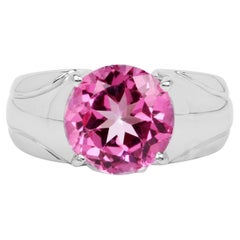 Hot Pink Topaz Solitaire Ring 4.5 Carats
