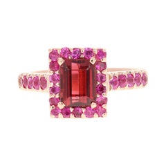 Pink Tourmaline Pink Sapphire 14 Karat Rose Gold Ring