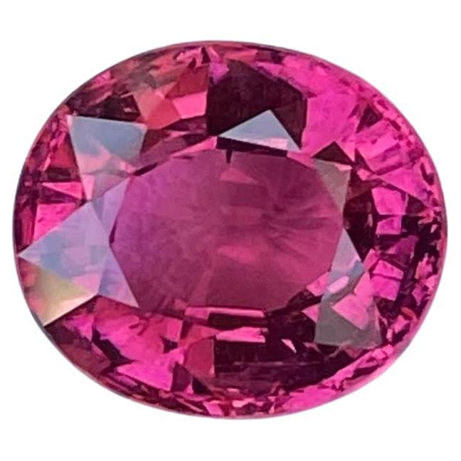 Hot Pink Tourmaline Stone 4.80 carats Oval Cut Natural Gemstone from Nigeria For Sale