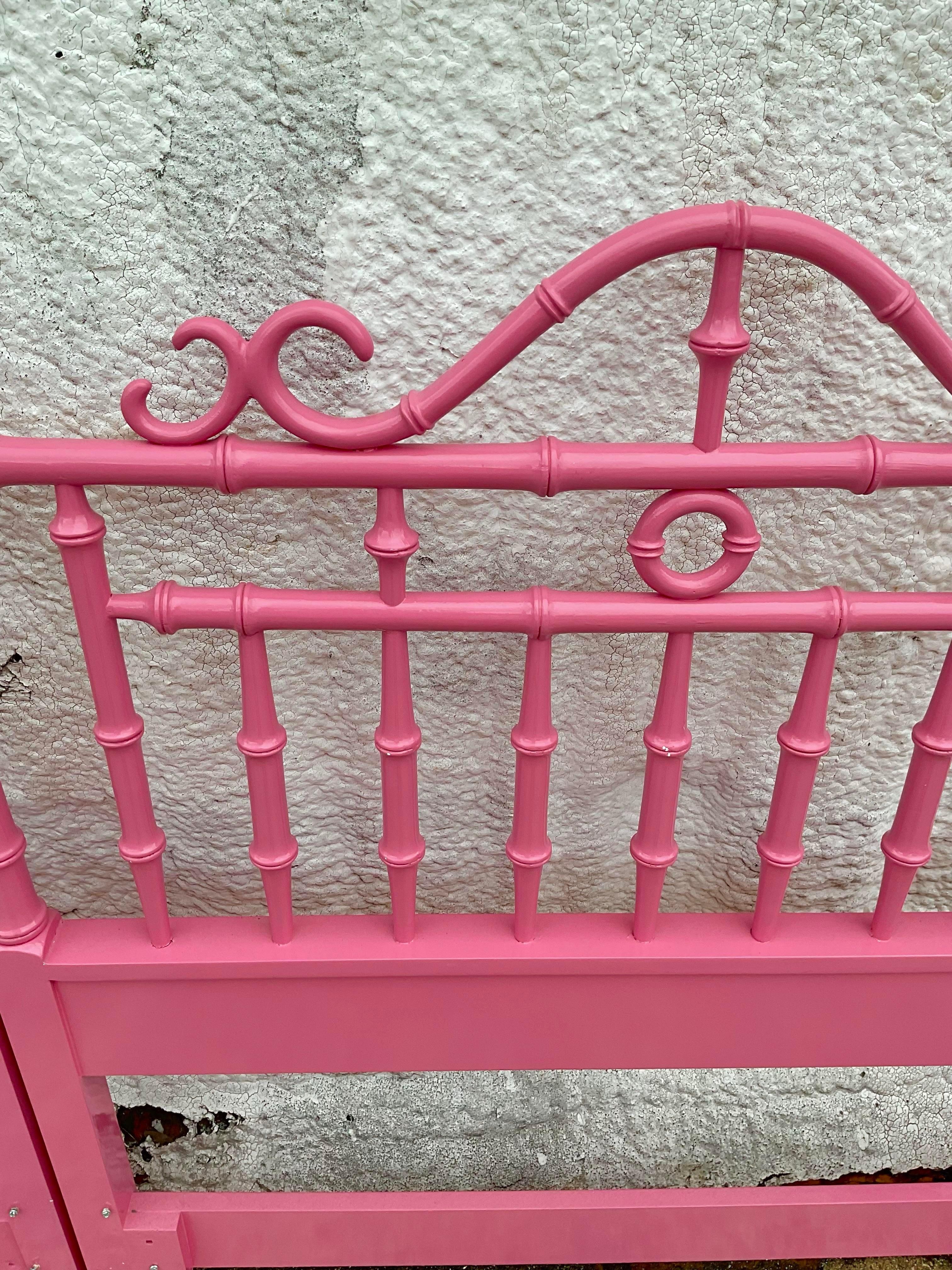 American Hot Pink Twin Sized Headboards- a Pair For Sale