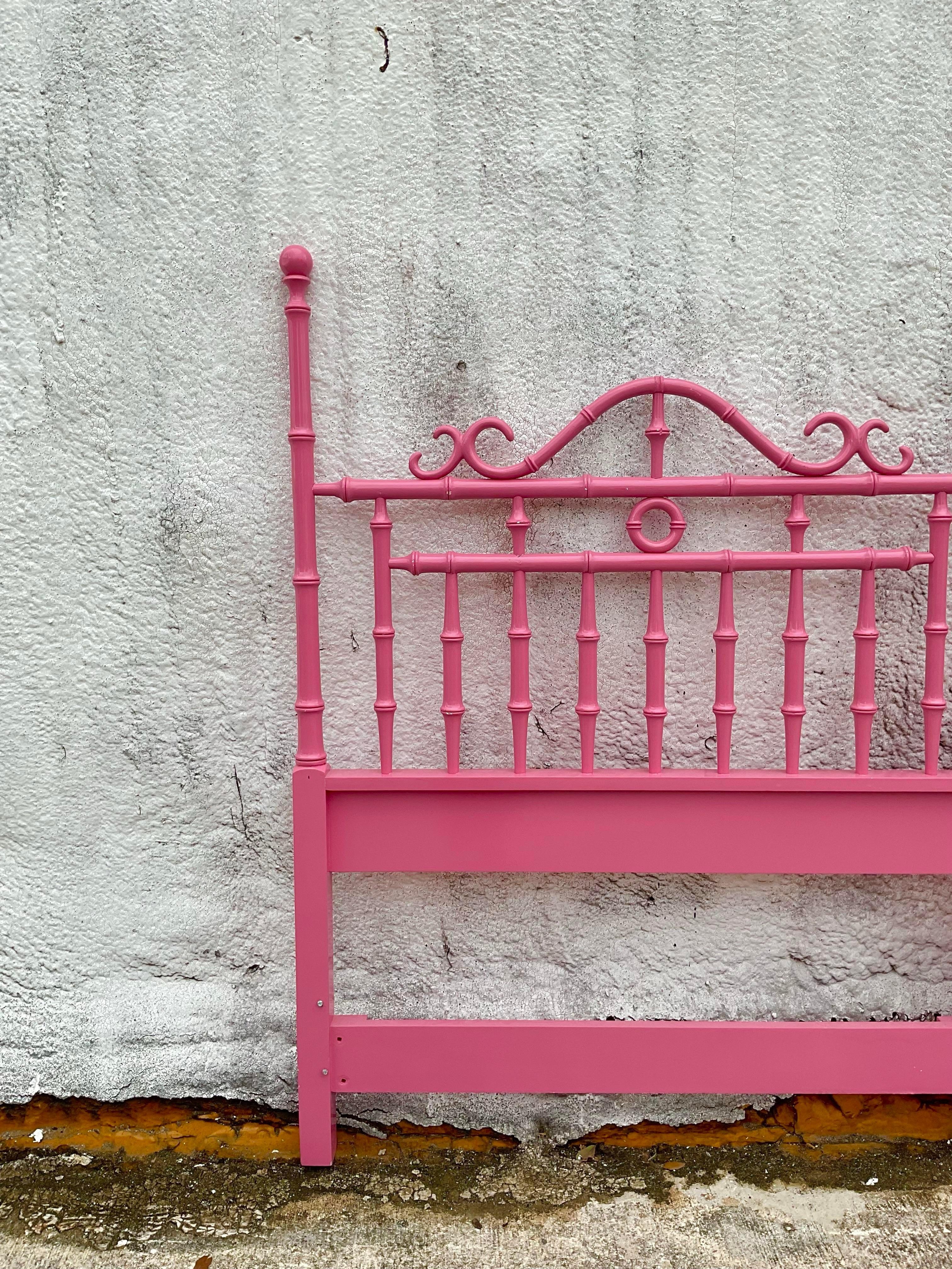 Contemporary Hot Pink Twin Sized Headboards- a Pair For Sale