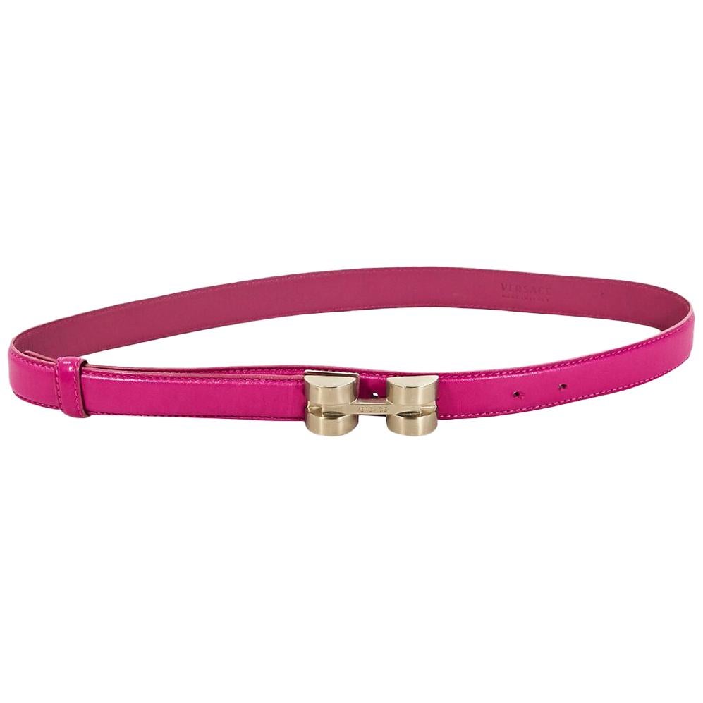Hot Pink Versace Leather Belt