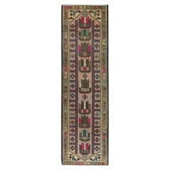 Hot Pink, Vintage Persian Hamadan, Hand Knotted Worn Wool, Distressed Runner Rug