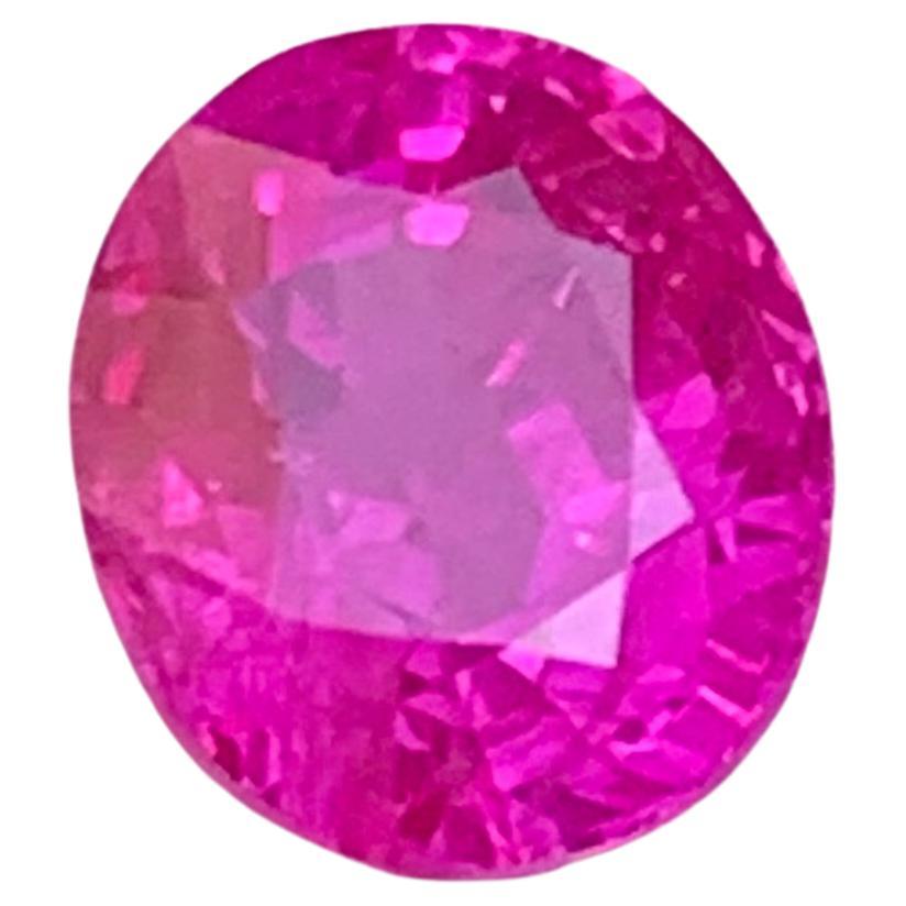 Certified Hot Purplish Pink Natural Sapphire Oval Cut 1.26 Carat Loose Gemstone